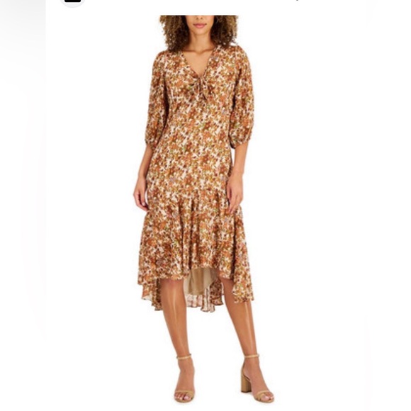 Taylor Dresses & Skirts - Taylor high low size 10 Floral Brown Dress
